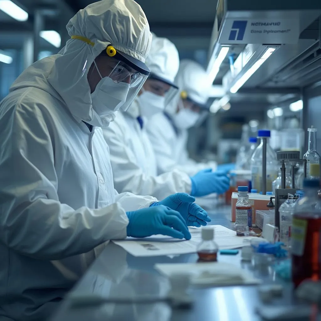 Equipo de YPF trabajando en laboratorio